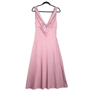 Aniye By Satin  V neck heart jewel mid length  dress